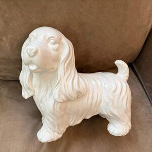White Ceramic Cocker Spaniel Dog Figurine